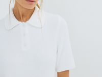 Джемпер из пушистой пряжи с коротким рукавом, Белый