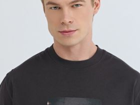 Футболка с принтом, Коричневый