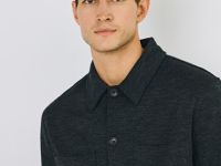 Куртка-рубашка из структурного трикотажа, Серый