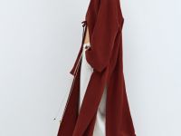 Кимоно на завязках из вискозы и льна, Оранжевый