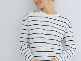 Лонгслив в полоску, Белый