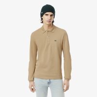 Мужское поло Lacoste L.12.21 классического кроя с длинным рукавом