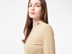 Женский лонгслив Lacoste приталенного кроя