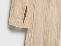 Платье мини из жатого бархата, Бежевый