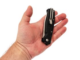 Складной нож SRM 221X-GB satin сталь 14C28N, рукоять Black G10/CF