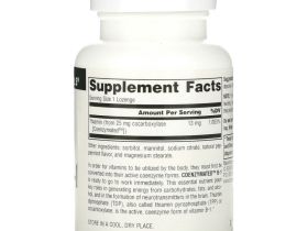 Source Naturals, ферментированный витамин B-1, 13 мг, 60 пастилок