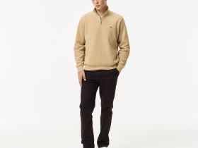 Мужская толстовка Lacoste на молнии с высоким воротом