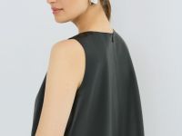 Топ из искусственной кожи, Черный