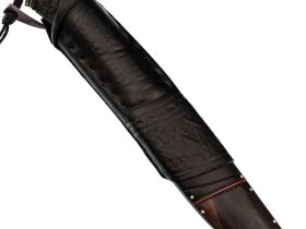 Авторский нож Сварог, сталь мозаичный дамаск, подарочная шкатулка