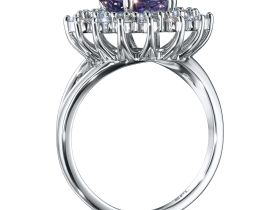 Кольцо из белого золота с танзанитом и бриллиантами э4742кц03210405