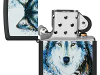 Зажигалка ZIPPO Feed the Good Wolf с покрытием Black Matte, латунь/сталь, черная,матовая