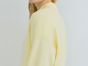 Джемпер с воротником поло на молнии, Желтый