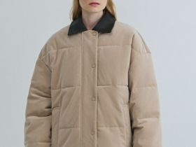 Утеплённая куртка из вельвета, Бежевый