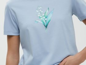 Футболка из мерсеризованного хлопка с принтом