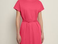 Платье из мерсеризованного хлопка с поясом