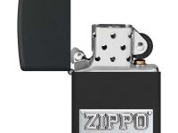 Зажигалка ZIPPO License Plate с покрытием Black Matte, латунь/сталь, черная, 38x13x57 мм