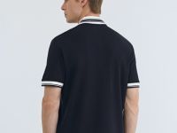 Поло из хлопка с принтом, Синий