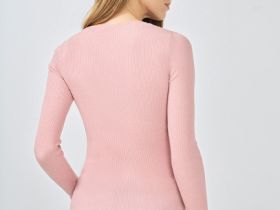 Приталенный джемпер с люрексом, Розовый