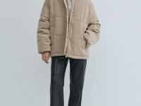 Утеплённая куртка из вельвета, Бежевый
