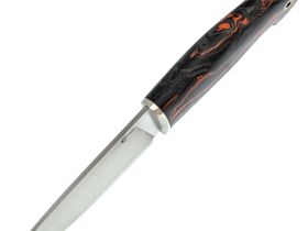 Шкуросъёмный нож Сокол, сталь М398, рукоять микарта, мельхиор