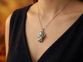 Подвеска из серебра с хромдиопсидом э0605пд12250368