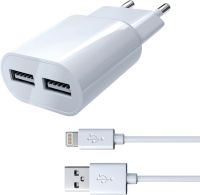 Зарядное устройство Red Line ТС-3A USB/USB с кабелем Apple Lightning 15 Вт Белое