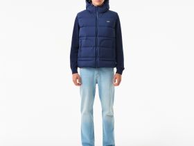 Мужской утеплённый жилет Lacoste с капюшоном