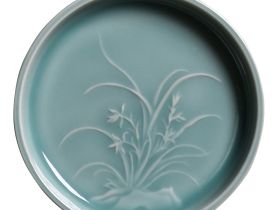 Блюдечко для туши "Орхидея" цвет: бледно-голубой