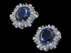 Серьги из белого золота с сапфирами э4758сг01210407
