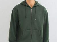 Толстовка на молнии с капюшоном, Зеленый