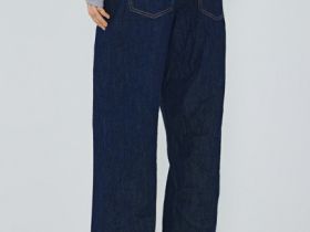 Свободные жатые джинсы с высокой посадкой, Синий