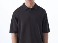 Вязаный джемпер-поло, Коричневый