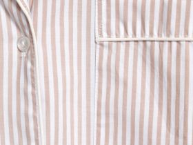 Пижамная рубашка в полоску, Бежевый