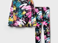 Термокомплект трикот. для девочек: фуфайка (футболка) с длин. рук, брюки для эпизод. использования