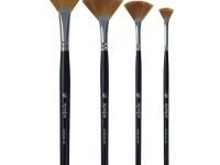 Кисть синтетика №4 веерная Альбатрос "Профи" длинная ручка