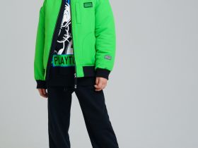 Куртка текстильная с полиуретановым покрытием для мальчиков (бомбер)