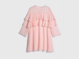 Платье мини А-силуэта с воланами, Оранжевый