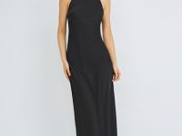 Сатиновое платье макси, Черный
