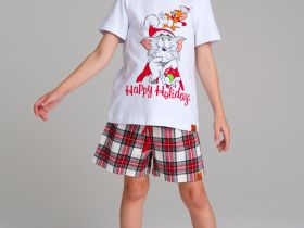 Комплект для девочек: фуфайка трикотажная (футболка), шорты текстильные