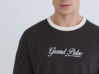 Футболка с текстовым принтом, Коричневый