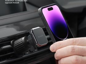 Автомобильный держатель Deppa (55198) Mage Air 3/поворот телефона 360° (черный)