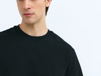 Базовая футболка с необработанным краем, Черный