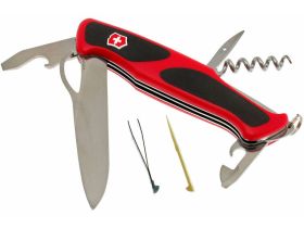 Нож перочинный Victorinox RangerGrip 61, сталь X55CrMo14, рукоять полиамид, красно-чёрный, 11 функций, 130мм