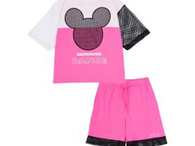 Комплект трикотажный для девочек: фуфайка (футболка), шорты