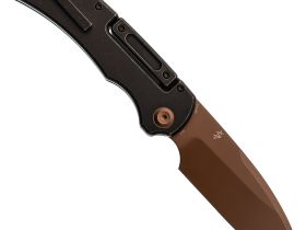 Складной нож Kansept Hazard, сталь S35VN Rose Gold, рукоять титан, коричневый