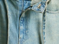 Джинсы Barrel с тонким поясом, Голубой