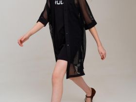 Комплект трикотажный для девочек: платье-футболка, туника