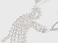 Серебристые длинные серьги Глория Джинс