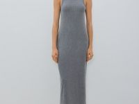 Трикотажное платье-майка в рубчик, Серый