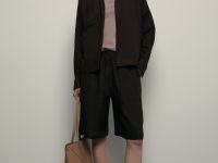 Жакет с добавлением льна и отложным воротником